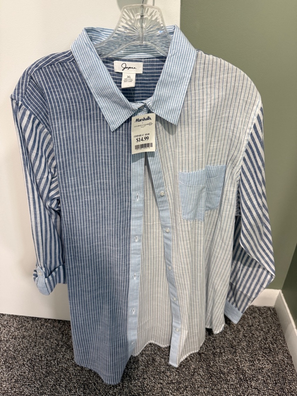 Joules Women’s  Two-Tone Blue Striped Button-Down Shirt